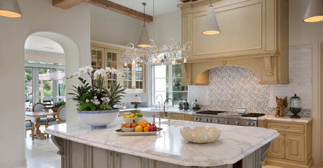 Kitchen and interior design by Kern & Co in the style of a Tuscan farmhouse