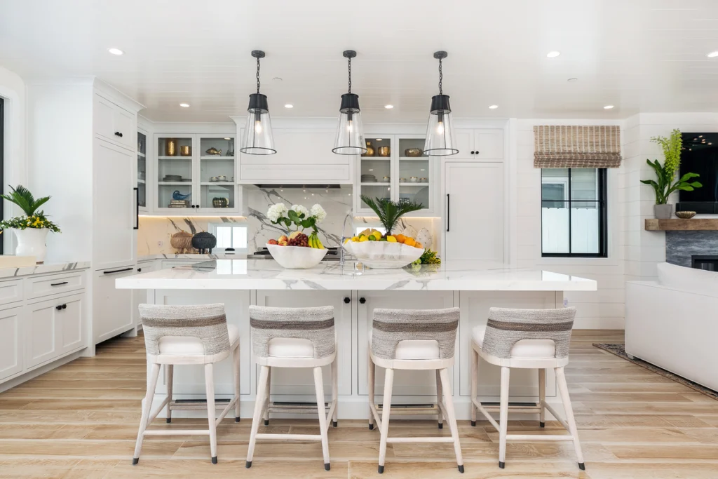 An elegant bedroom designed with chic, contemporary furniture and accessories. The space combines comfort with style, offering a relaxing retreat with modern decor and a cozy ambiance.