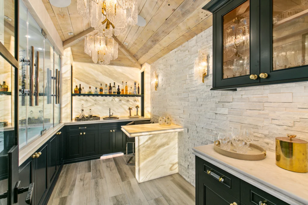 A classic dining room featuring timeless furniture pieces, elegant decor, and soft lighting. The design creates a warm and inviting space ideal for family meals and entertaining.