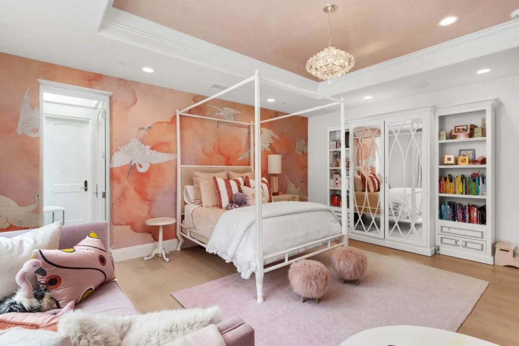 A beautifully designed secondary bedroom with modern furniture and soft lighting. The room’s soothing color scheme and minimalist approach create a calming atmosphere for relaxation.