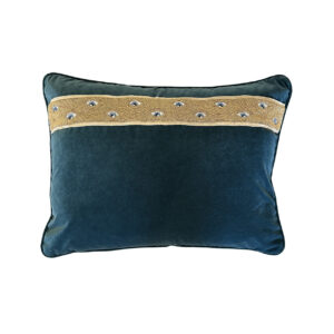 Blue Velvet Evil Eye Kidney Pillow